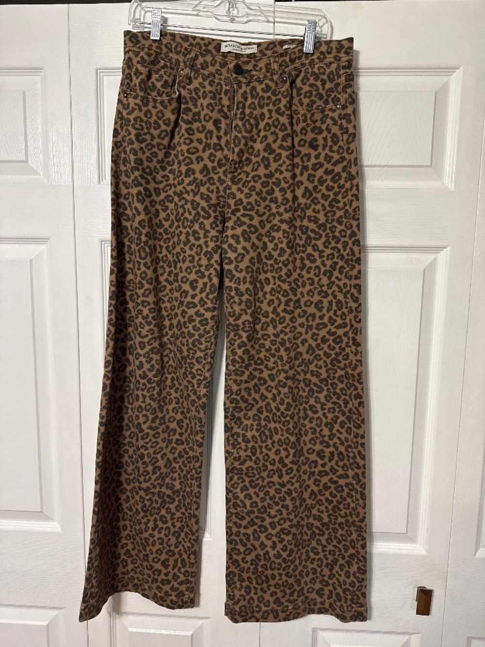 Leopard print denim